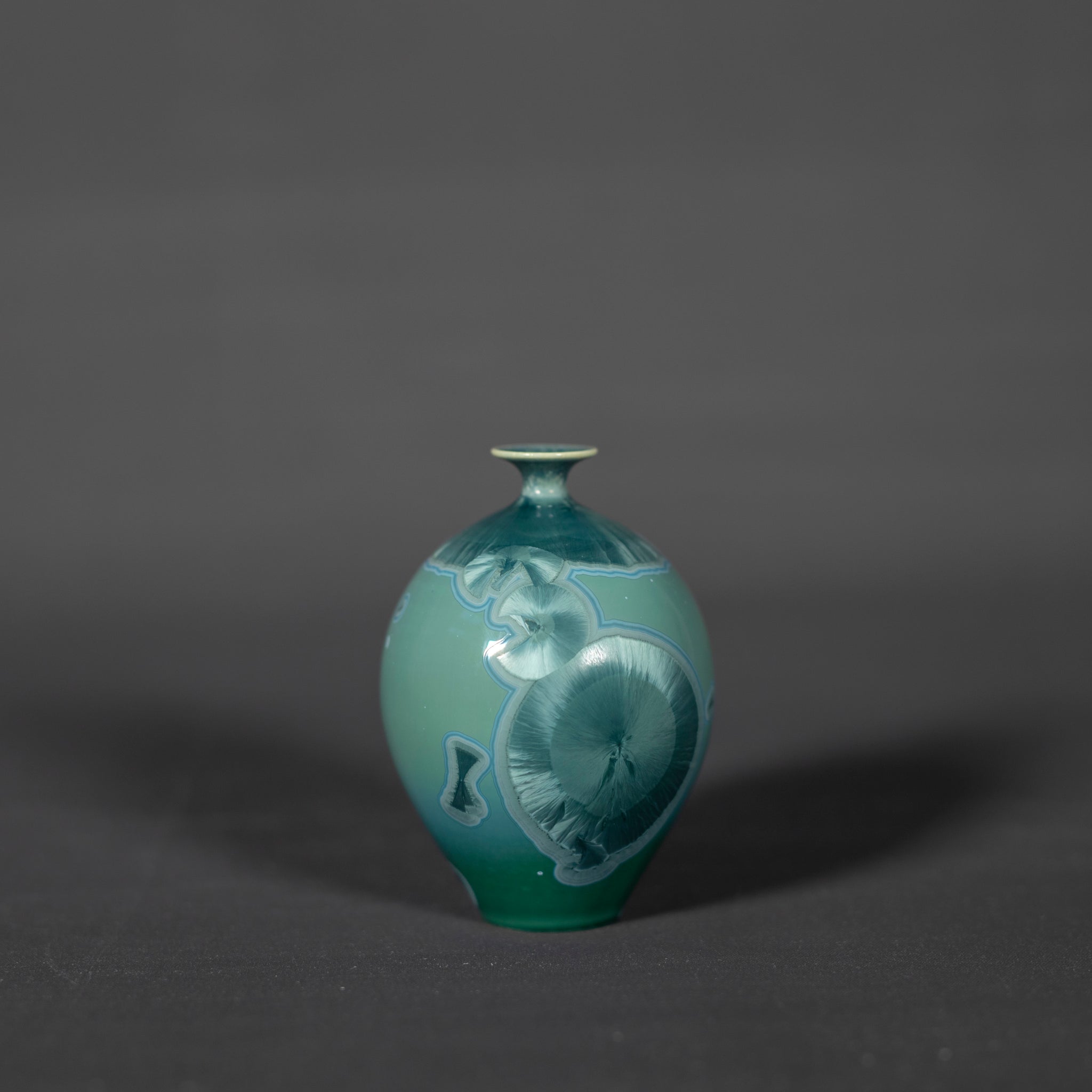 Miniature Pale Green Crystalline Vase