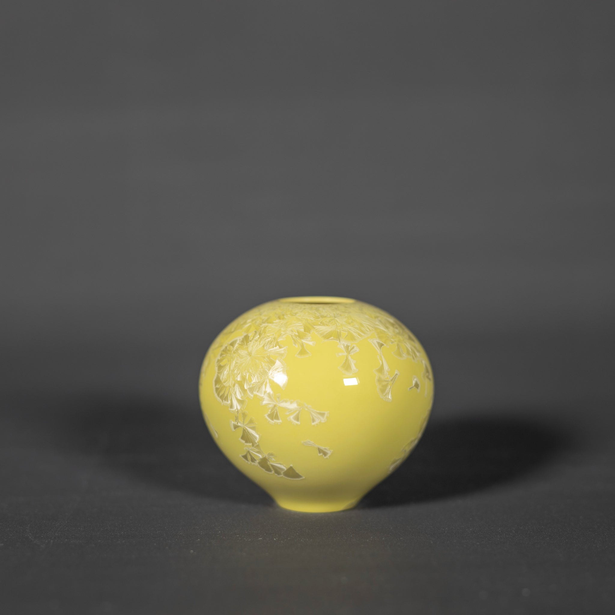 Miniature Yellow Crystalline Vase