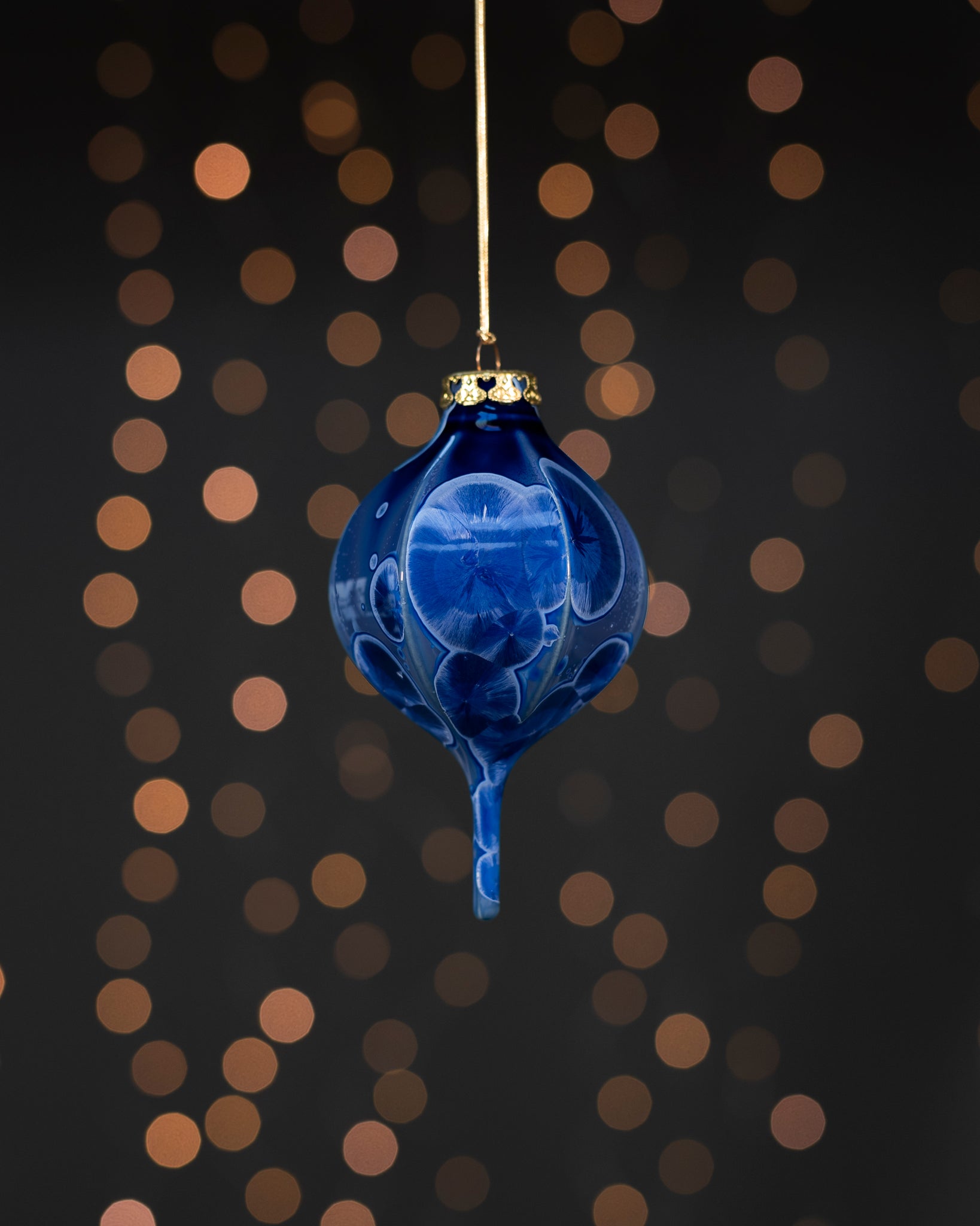 Azure Blue Crystalline Ornament