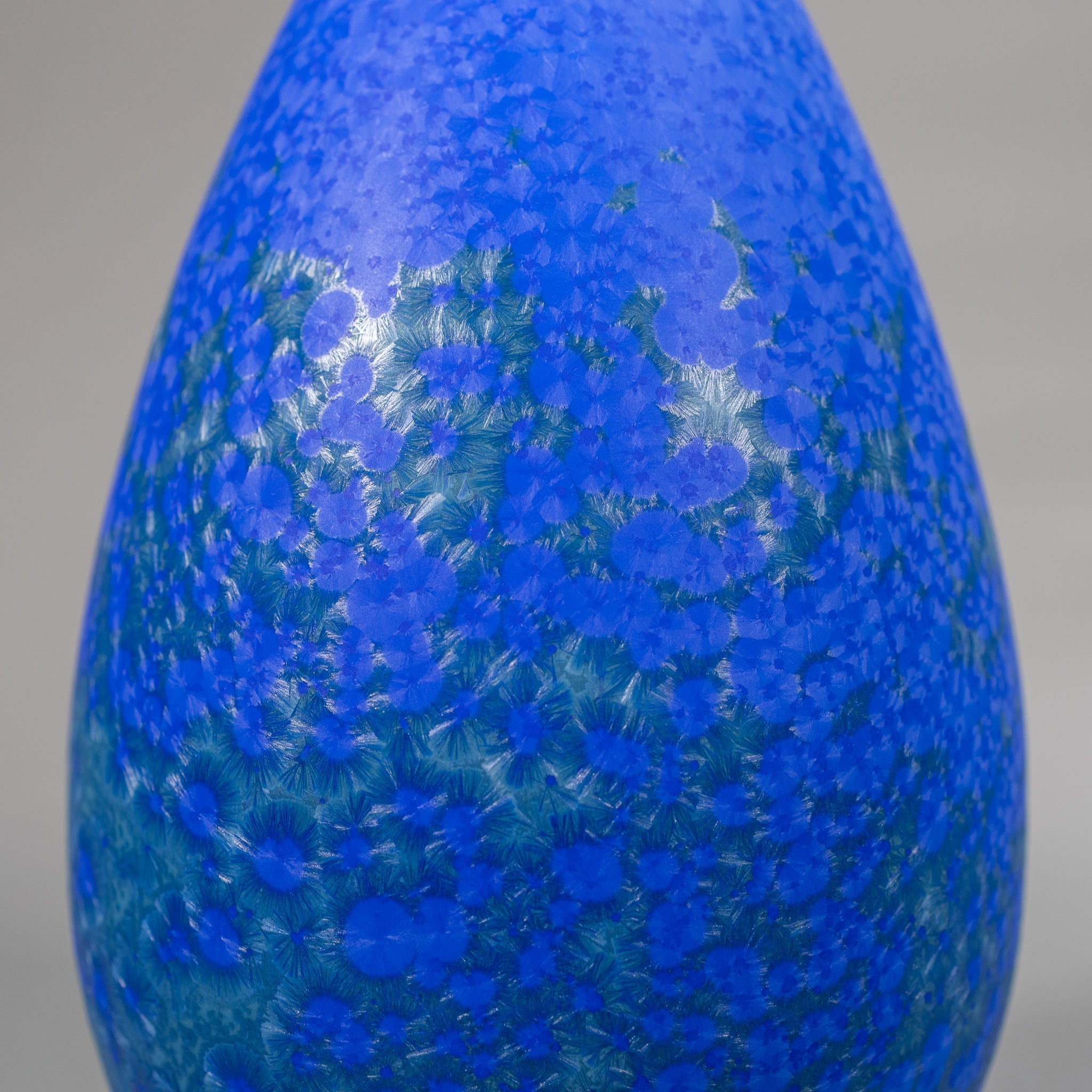 Matte Blue Double Bellied Crystalline Bottle