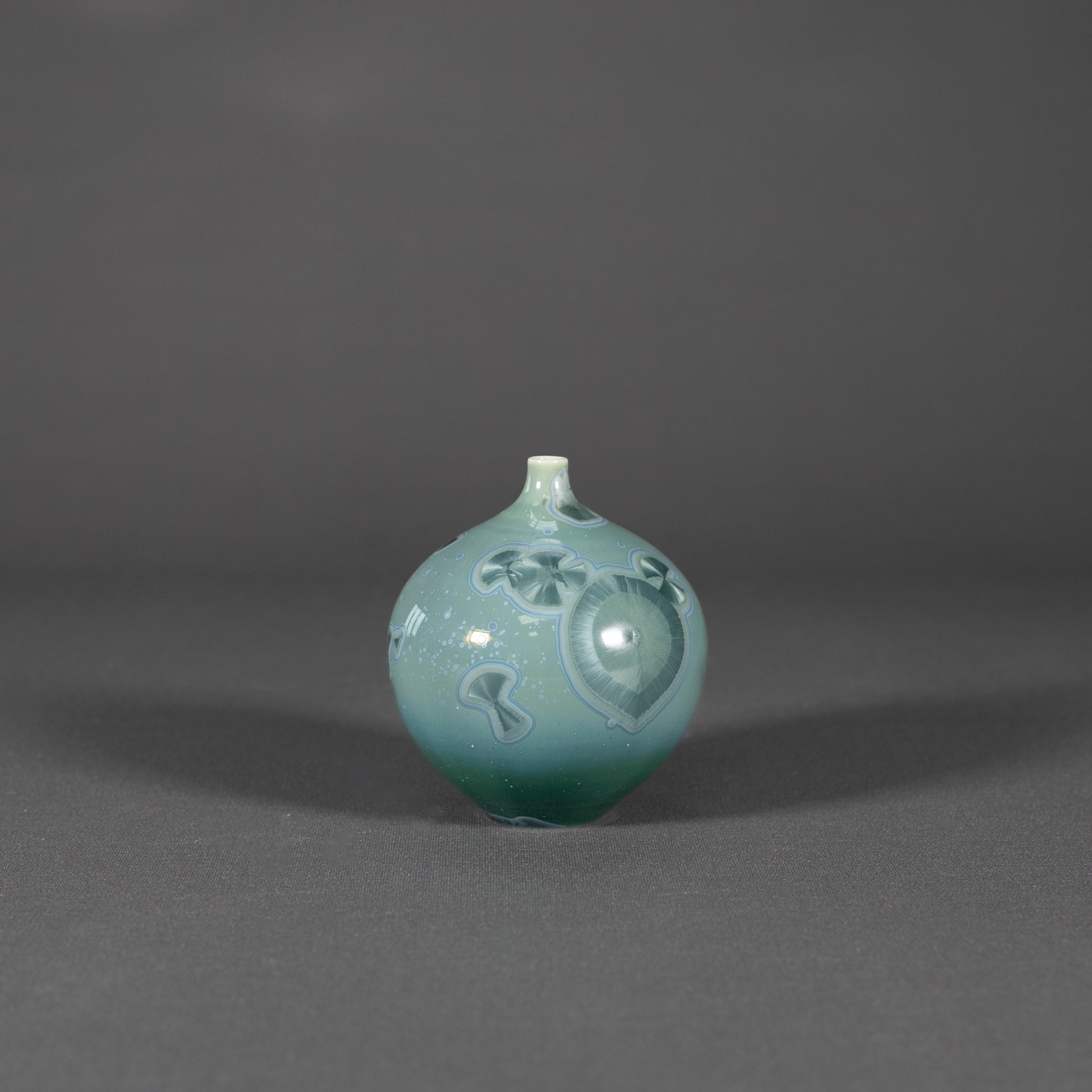 Miniature Green Crystalline Vase