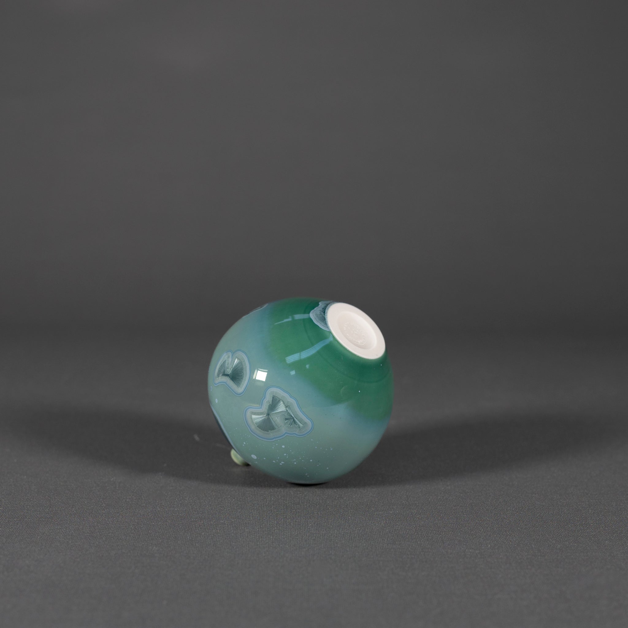 Miniature Green Crystalline Vase