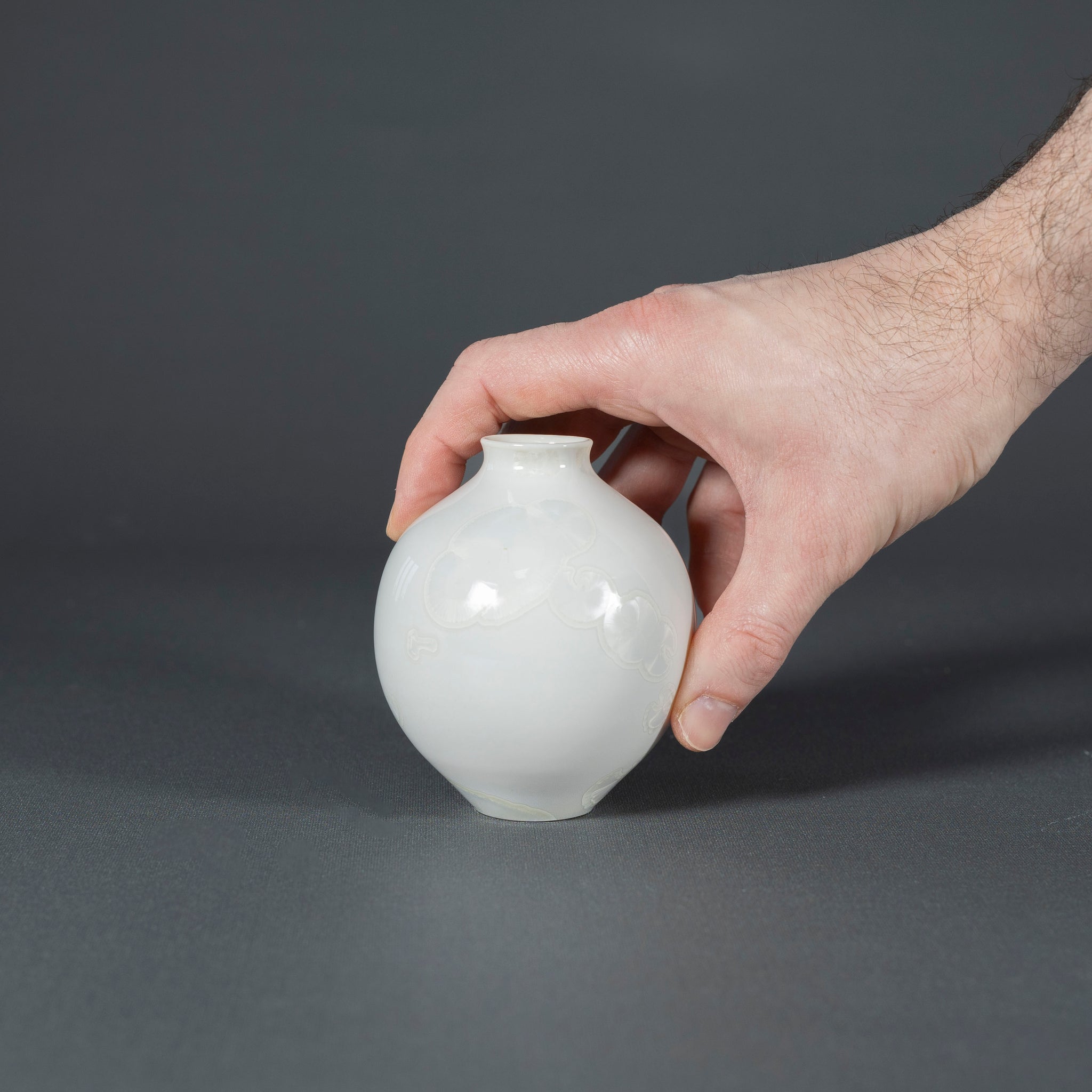 Miniature White Crystalline Vase