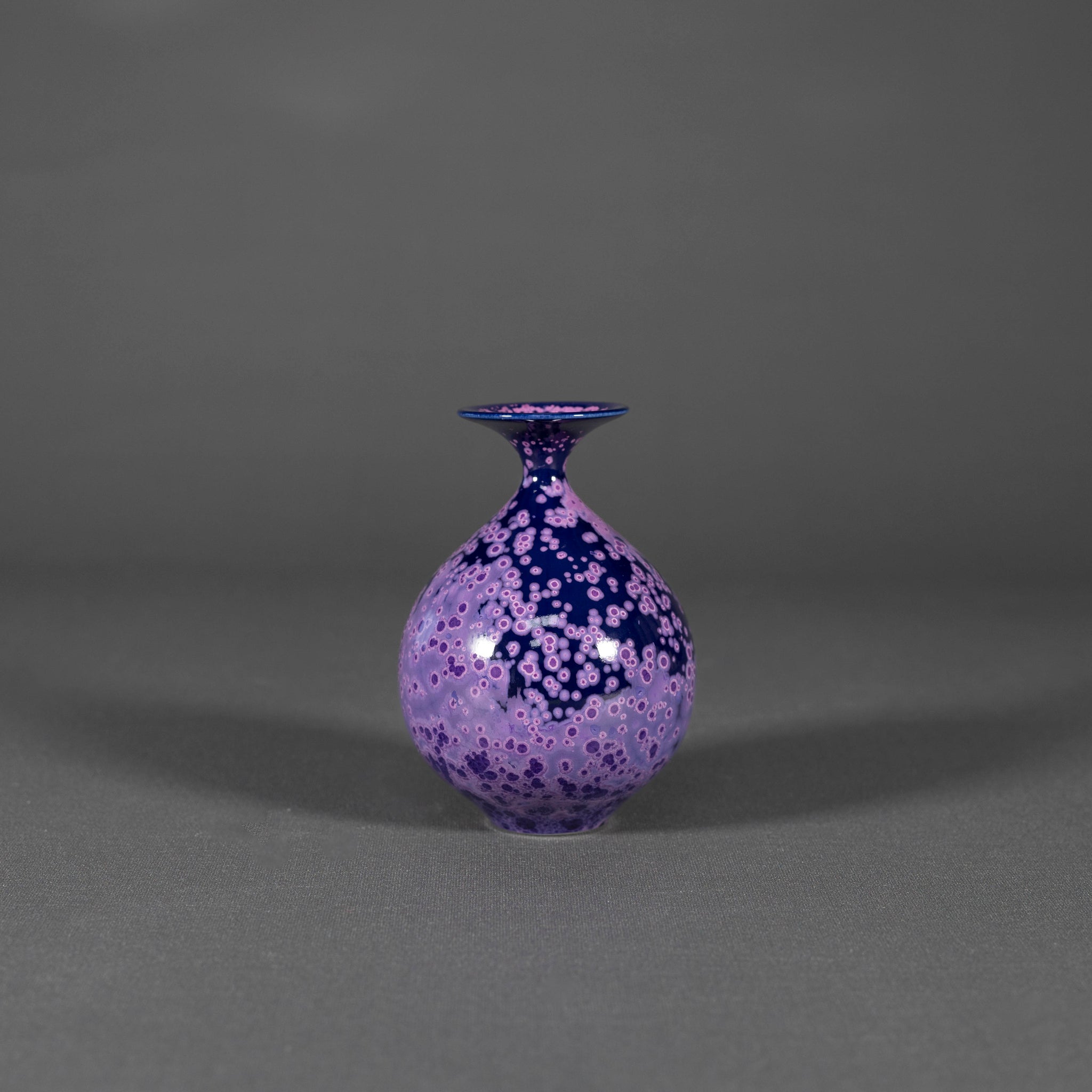 Miniature Cobalt Purple Crystalline Vase