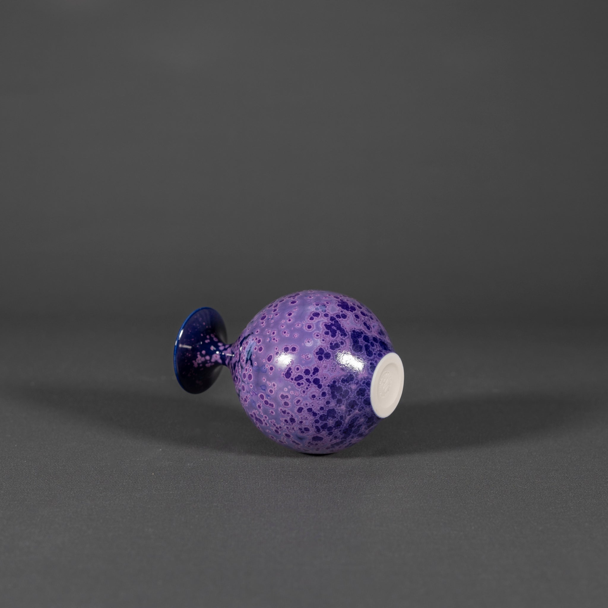 Miniature Cobalt Purple Crystalline Vase