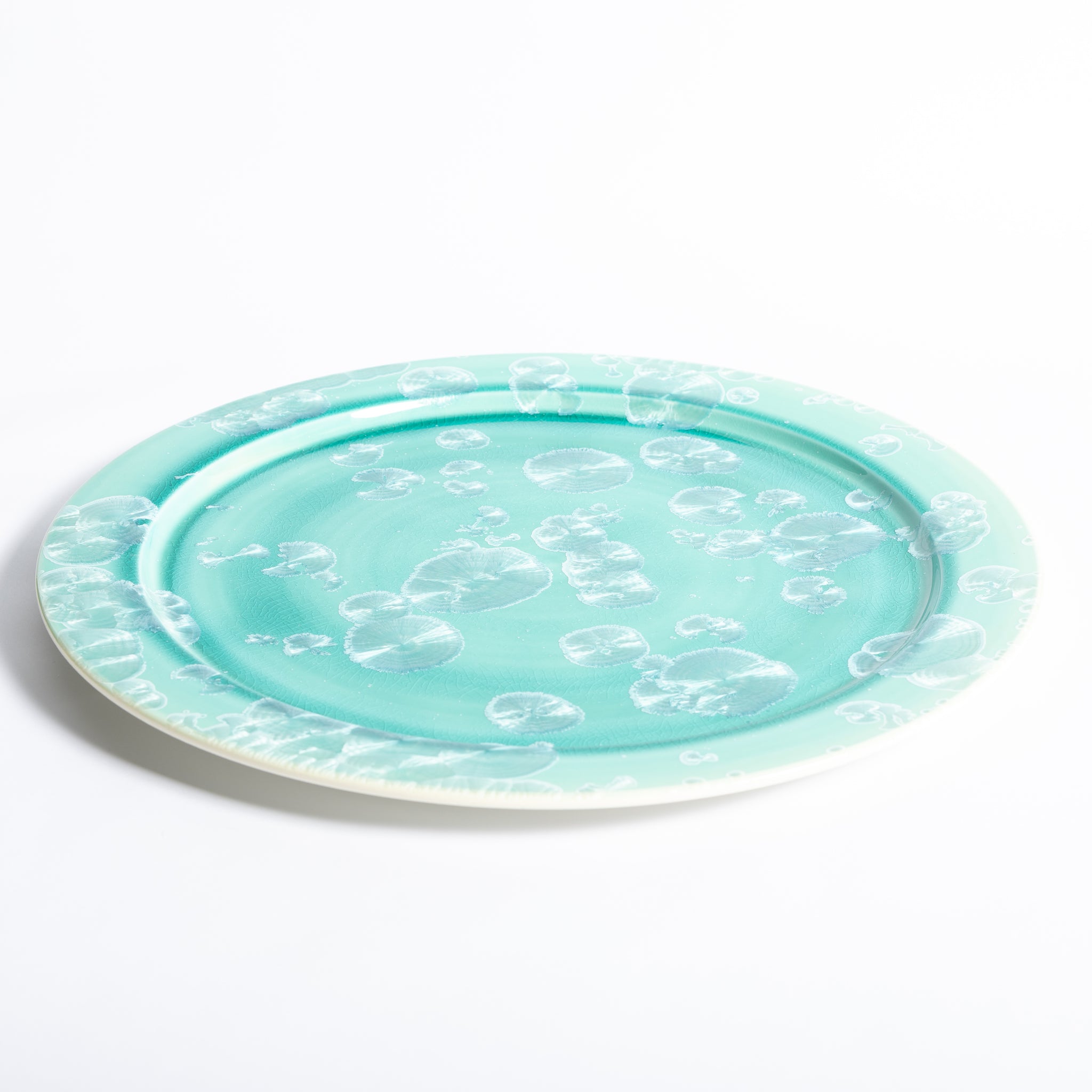 Turquoise Crystalline Platter – Matt Horne Pottery