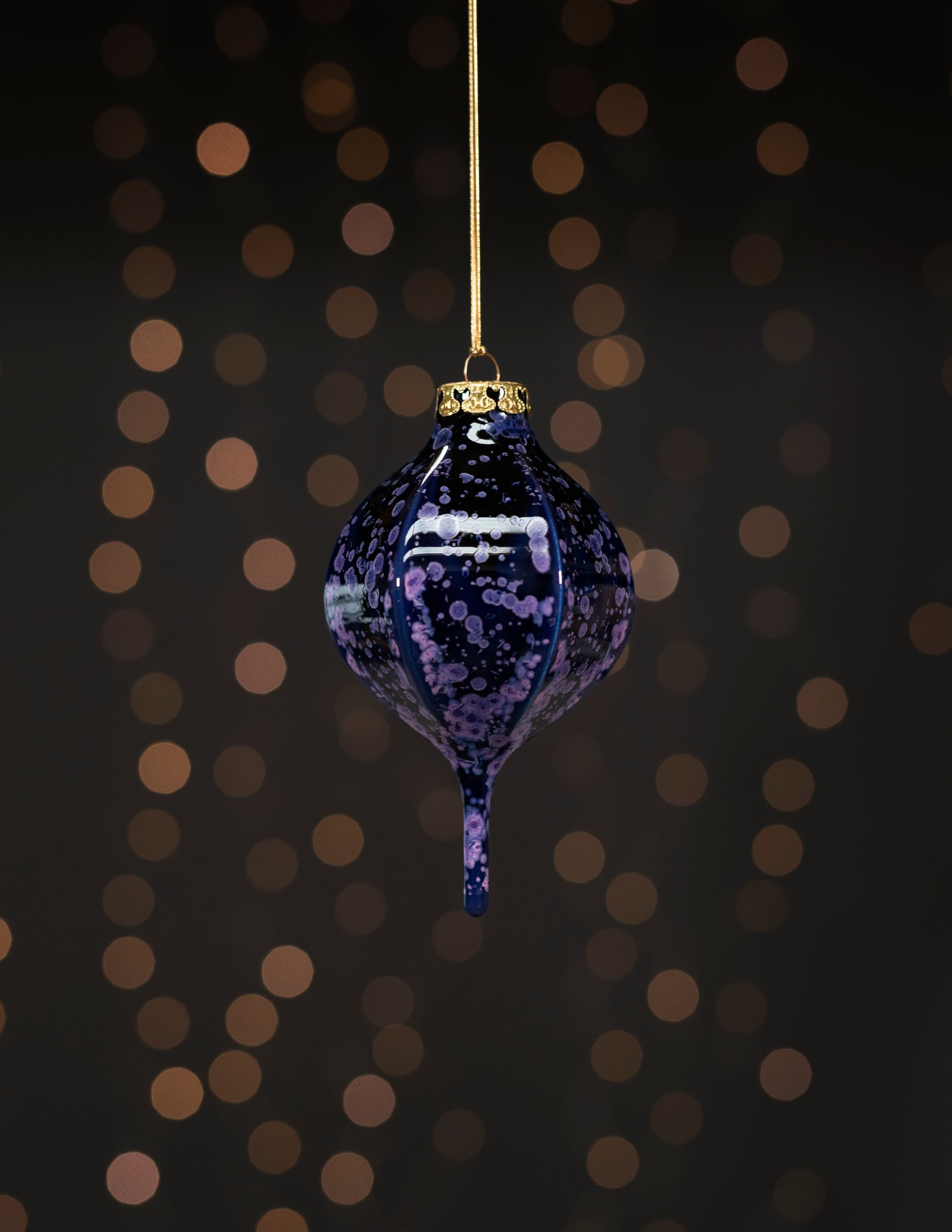 Cobalt Purple Crystalline Ornament