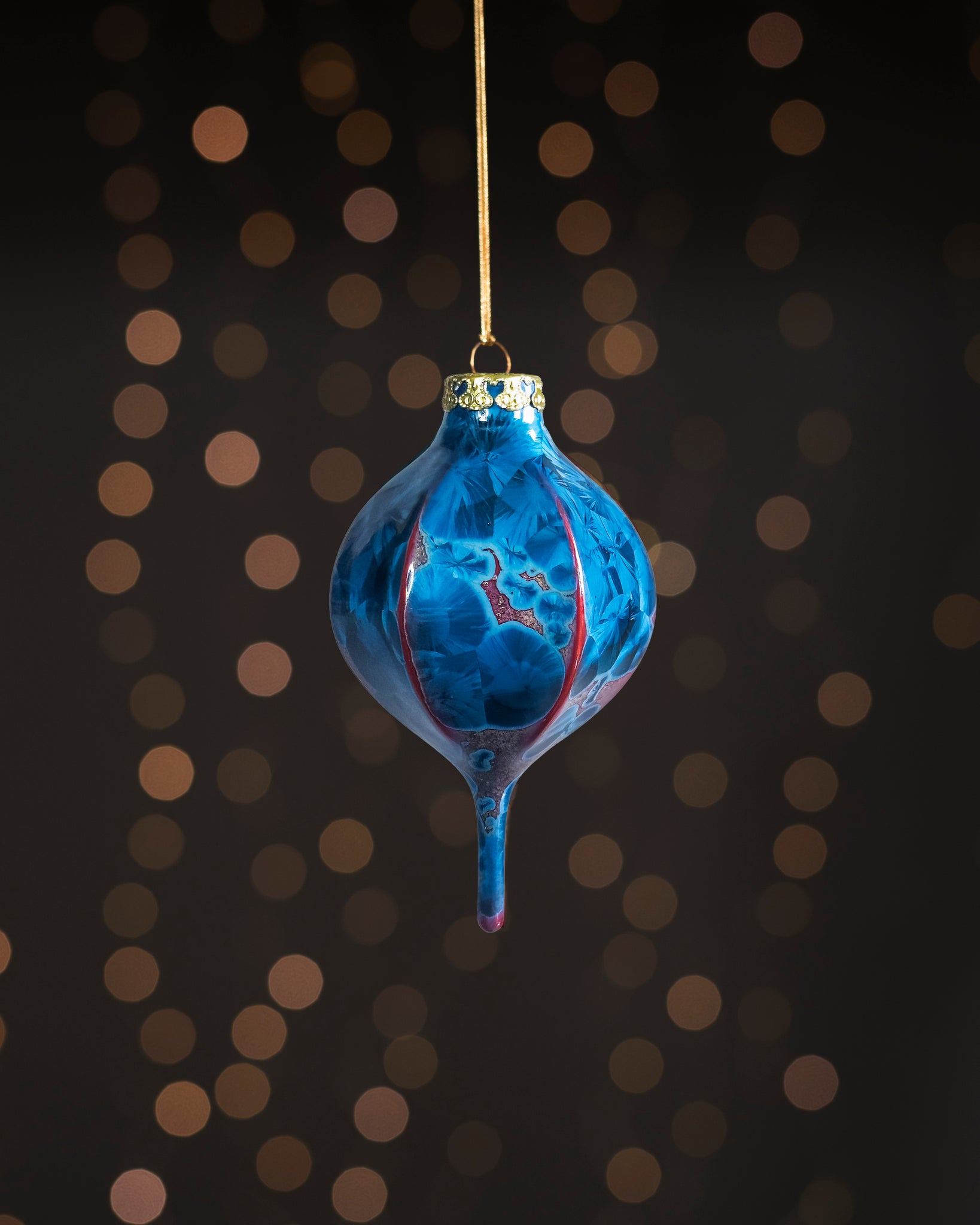 Red & Blue Crystalline Ornament